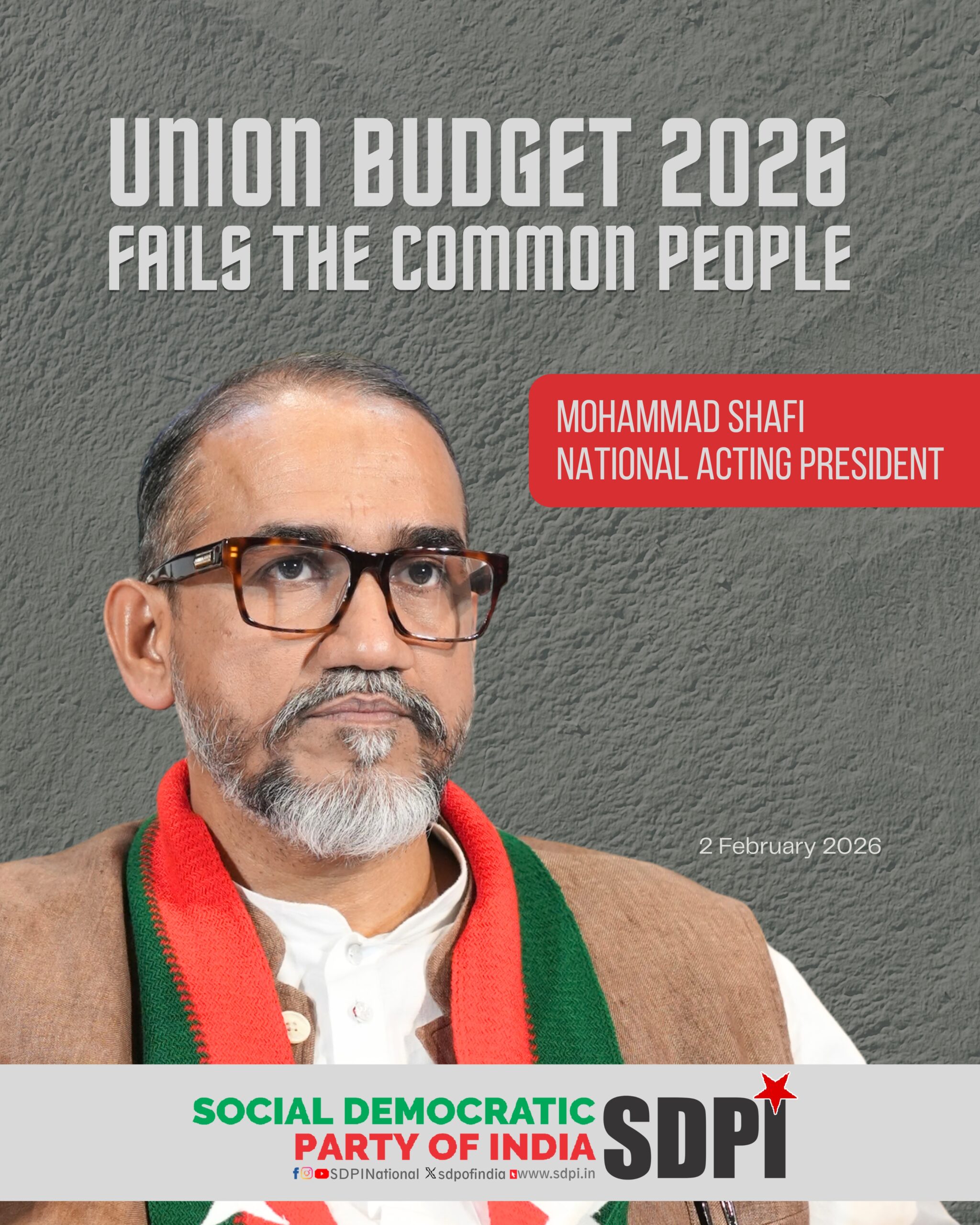 UNION BUDGET 2026 FAILS THE COMMON PEOPLE – Social Democratic Party of ...